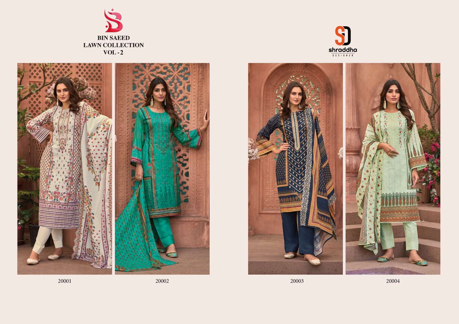 Bin-Saeed-Lawn-Col-Vol-2-Shraddha-Designer-Asliwholesale-Catalogue