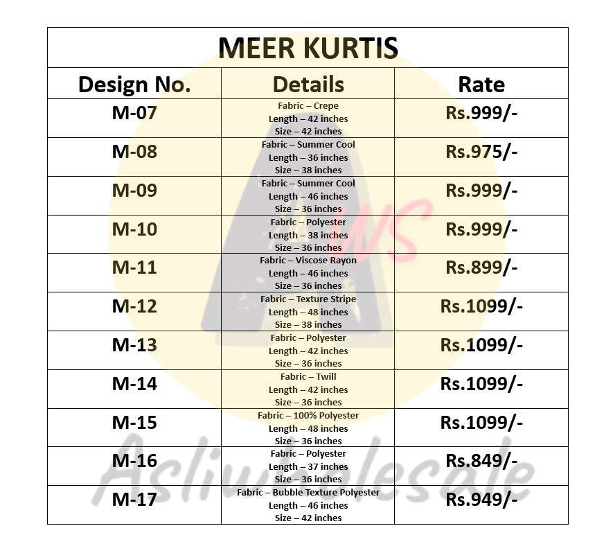 Meer-Kurtis-Price-List-&-Fabric-Details