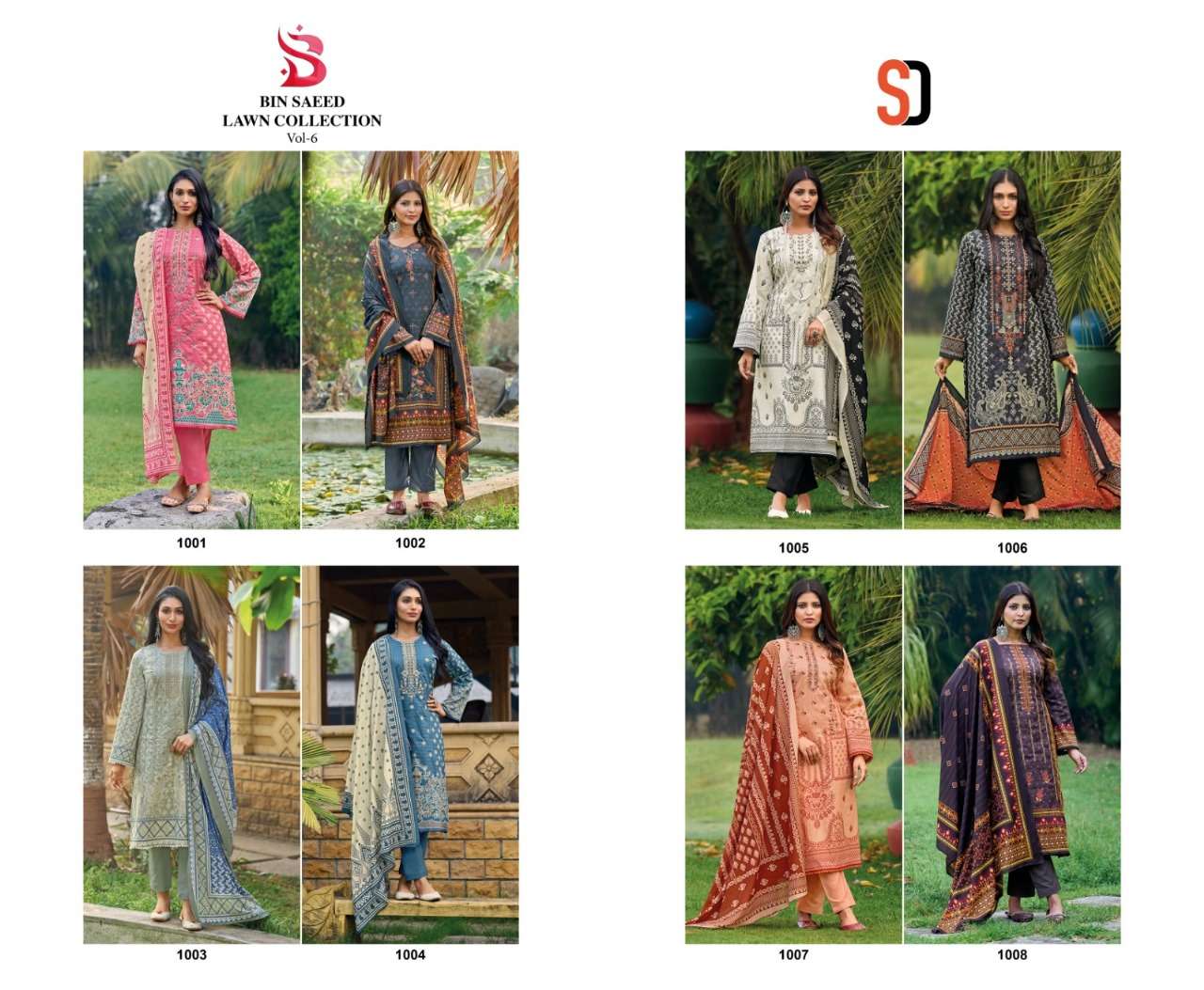 Bin-Saeed-Lawn-Col-Vol-6-Shraddha-Designer-Asliwholesale-Catalogue