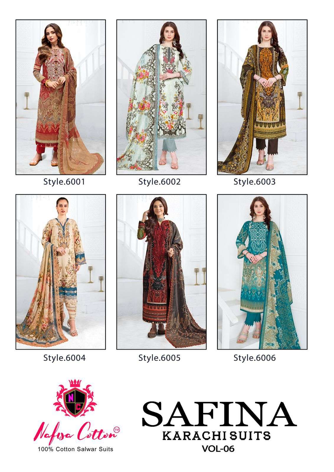 Safina-Karachi-Suits-Vol-06-Nafisa-Cotton-Asliwholesale-Catalogue