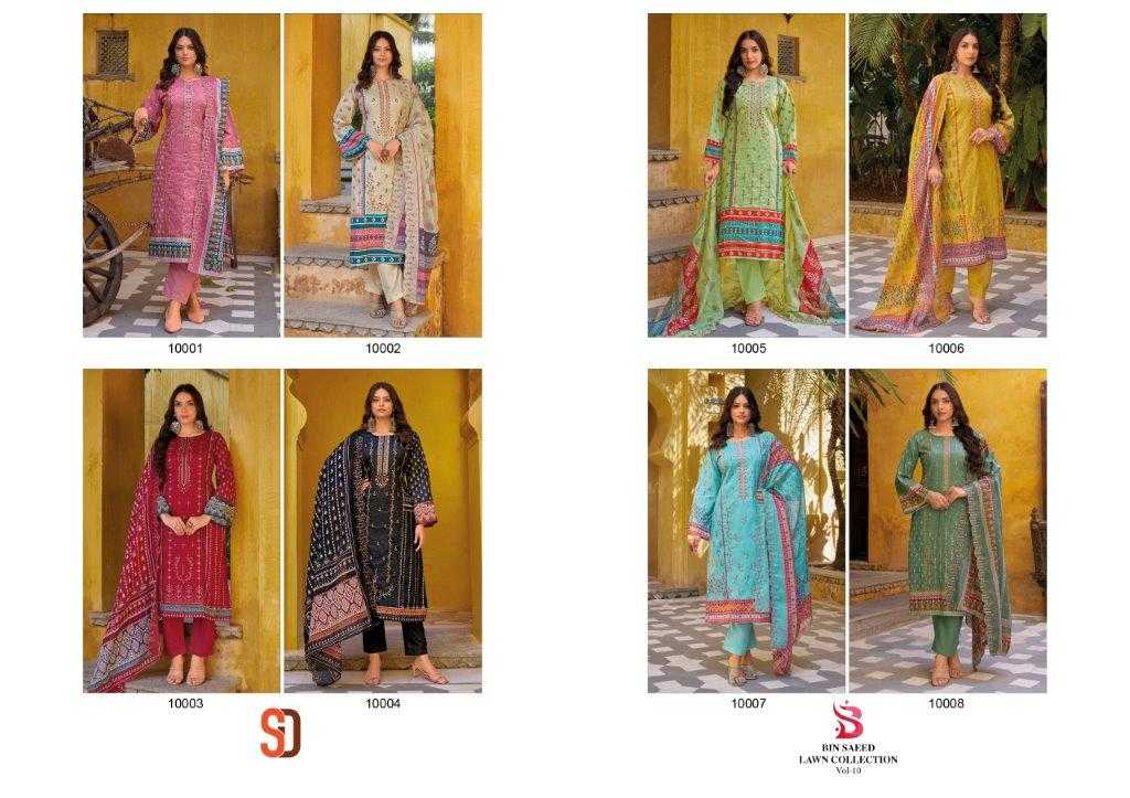Bin-Saeed-Lawn-Col-Vol-10-Shraddha-Designer-Asliwholesale-Catalogue