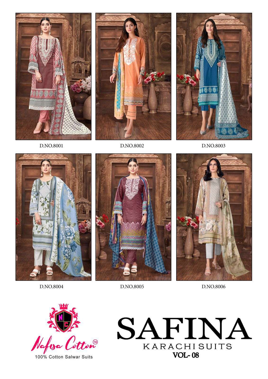 Safina-Karachi-Suits-Vol-08-Nafisa-Cotton-Asliwholesale-Catalogue