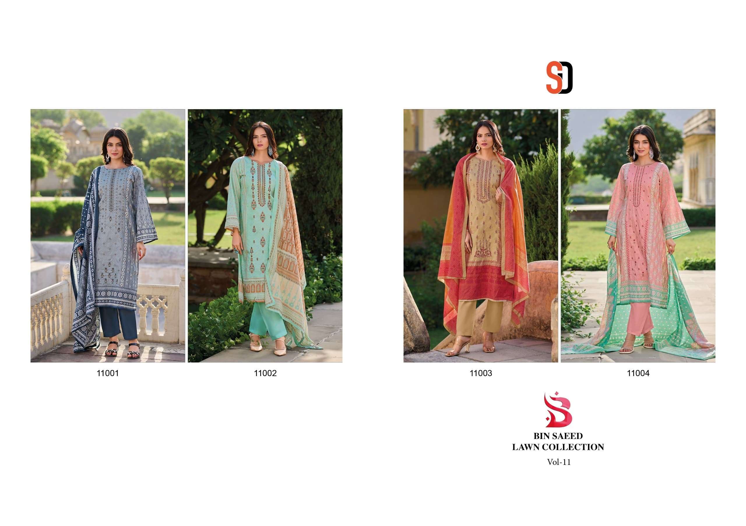 Bin-Saeed-Lawn-Col-Vol-11-Shraddha-Designer-Asliwholesale-z-Catalogue