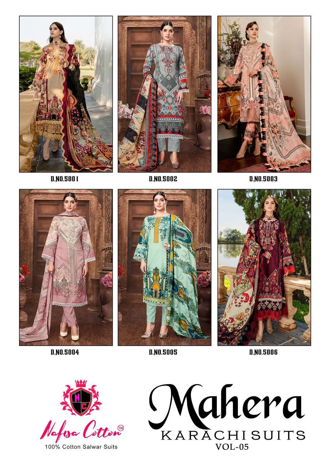 Mahera-Karachi-Suits-Vol-05-Nafisa-Cotton-Asliwholesale-Catalogue