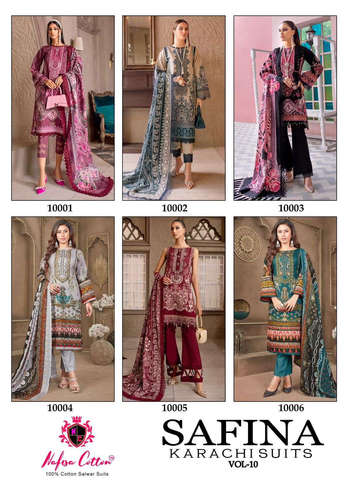 Safina-Karachi-Suits-Vol-10-Nafisa-Cotton-Asliwholesale-Catalogue