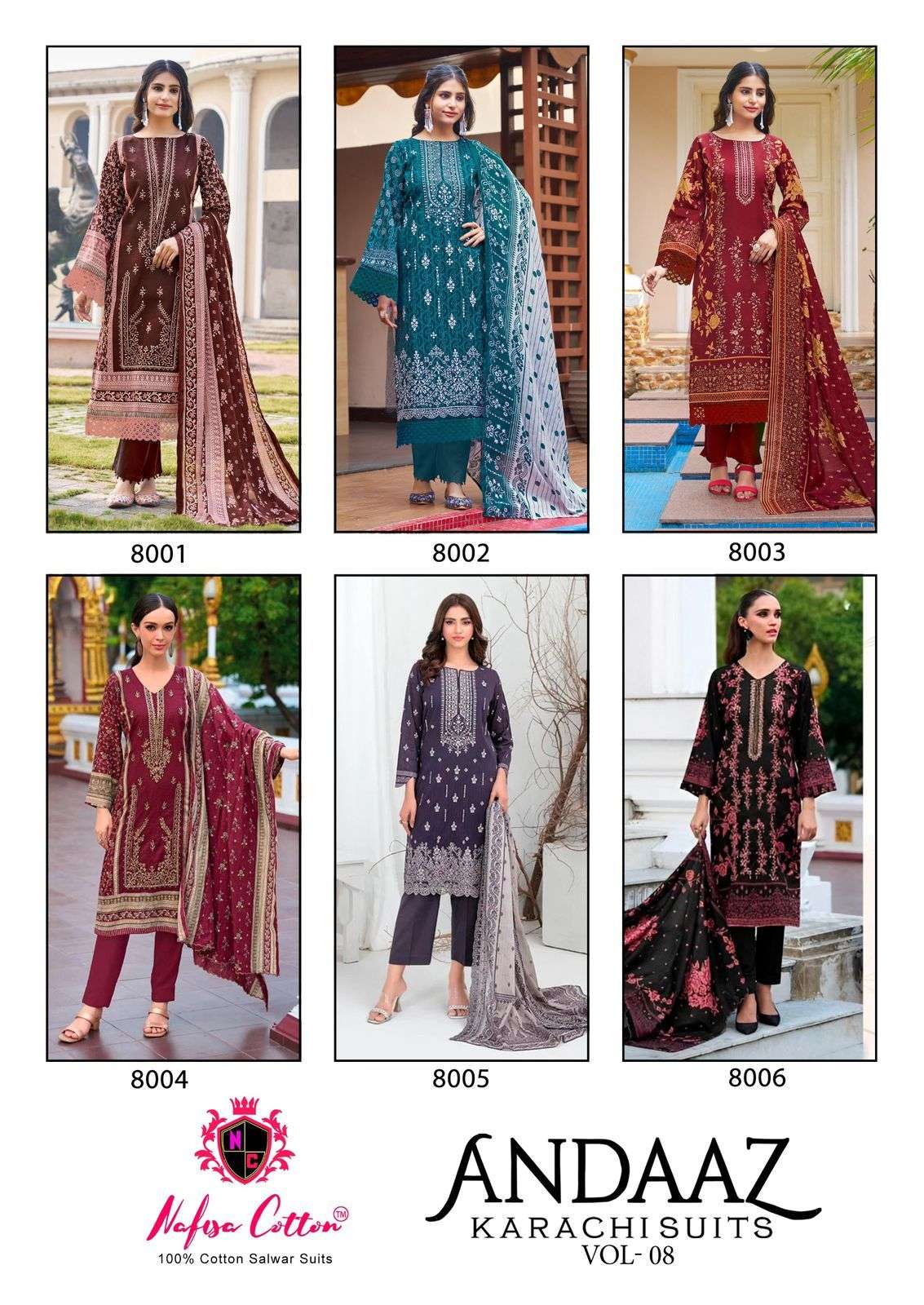 Andaaz-Karachi-Suits-Vol-08-Nafisa-Cotton-Asliwholesale-Catalogue