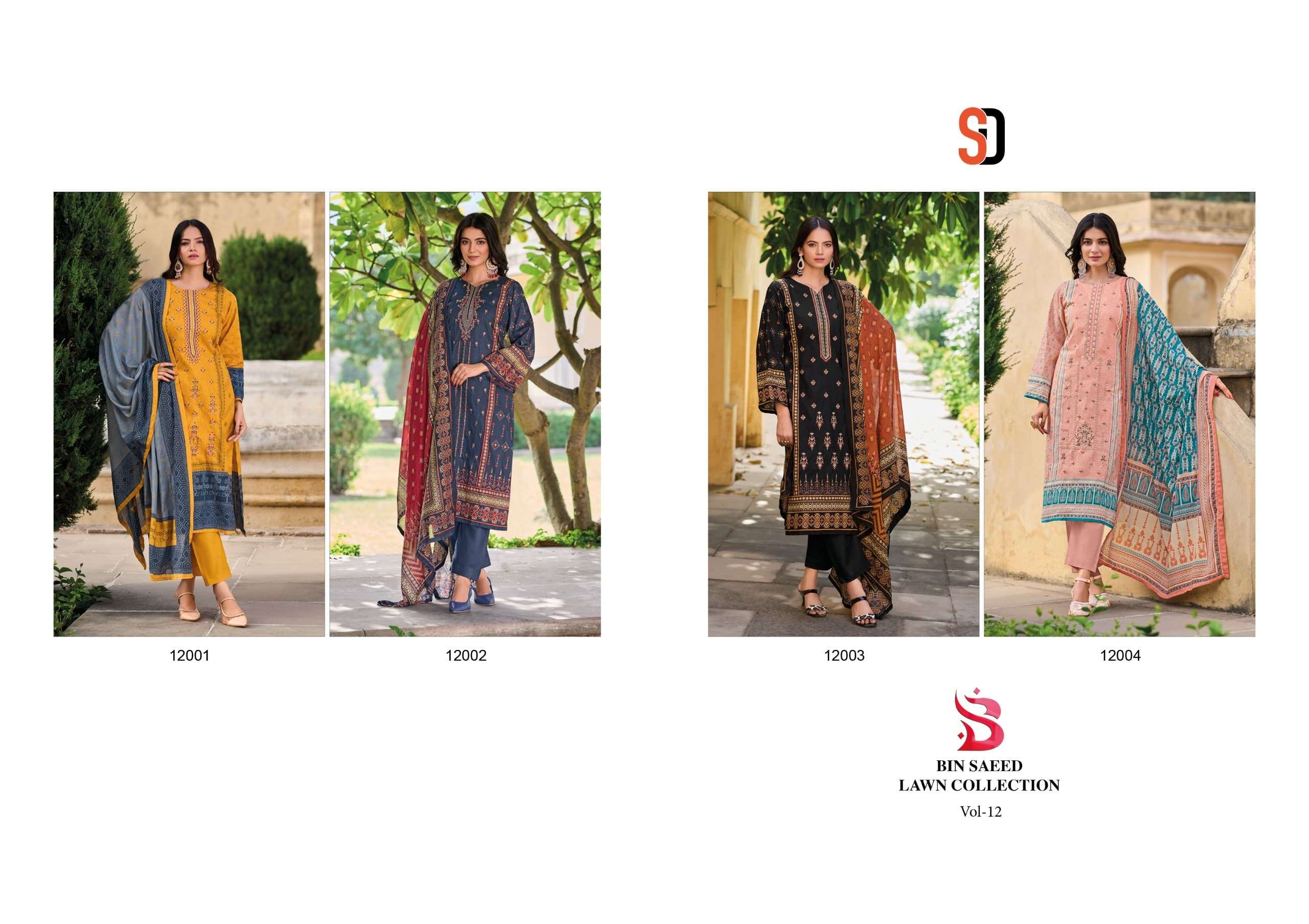 Bin-Saeed-Lawn-Col-Vol-12-Shraddha-Designer-Asliwholesale-z-Catalogue