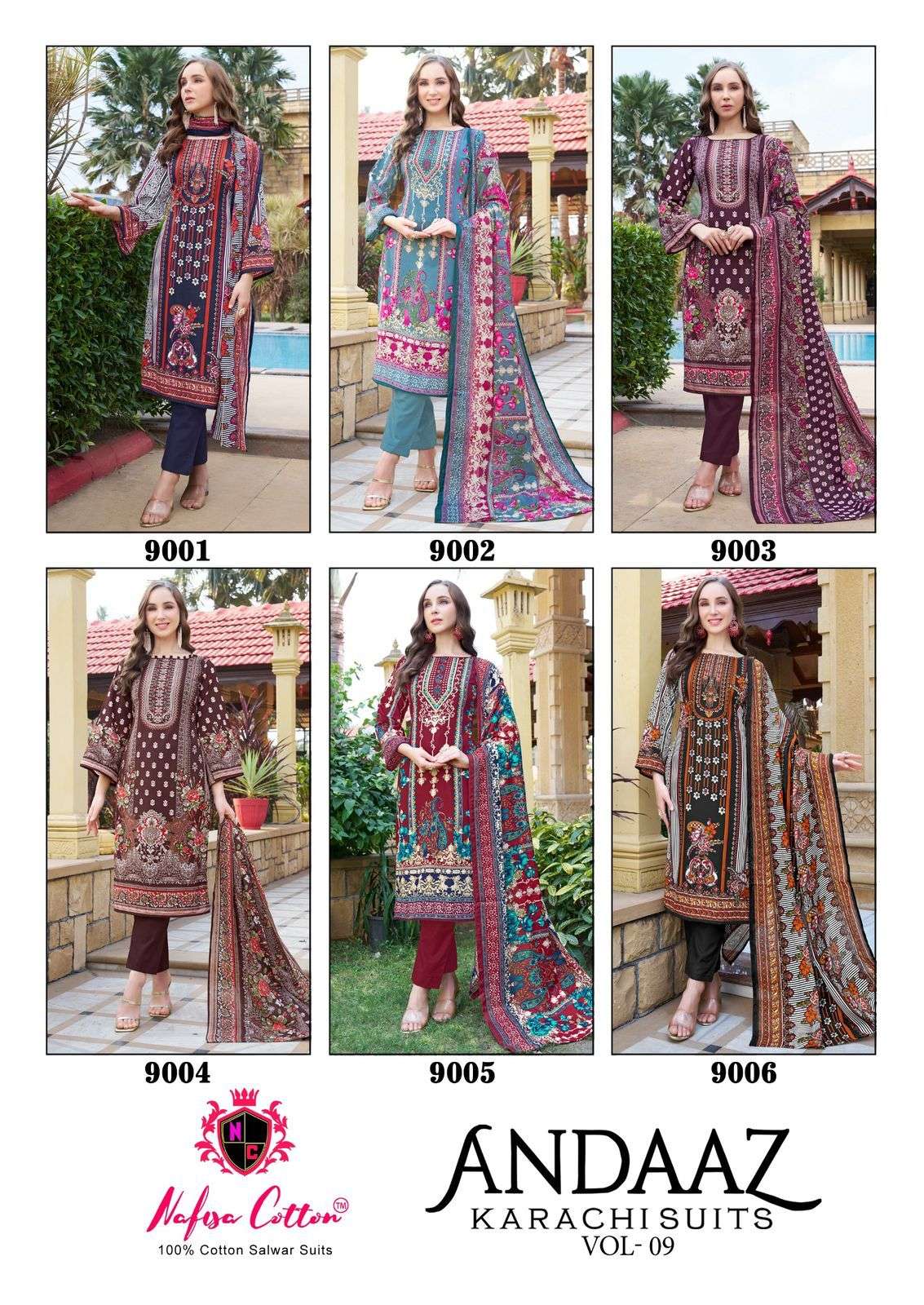 Andaaz-Karachi-Suits-Vol-09-Nafisa-Cotton-Asliwholesale-Catalogue