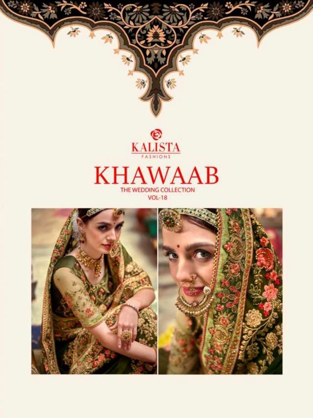 KHAWAAB VOL-18 BY KALISTA 7006 TO 7011 SERIES DESIGNER ORGANZA SAREES