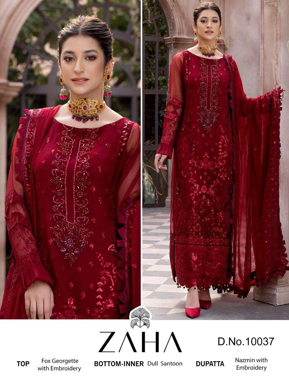 10037 HIT DESIGN BY ZAHA GEORGETTE PAKISTANI DRESSES