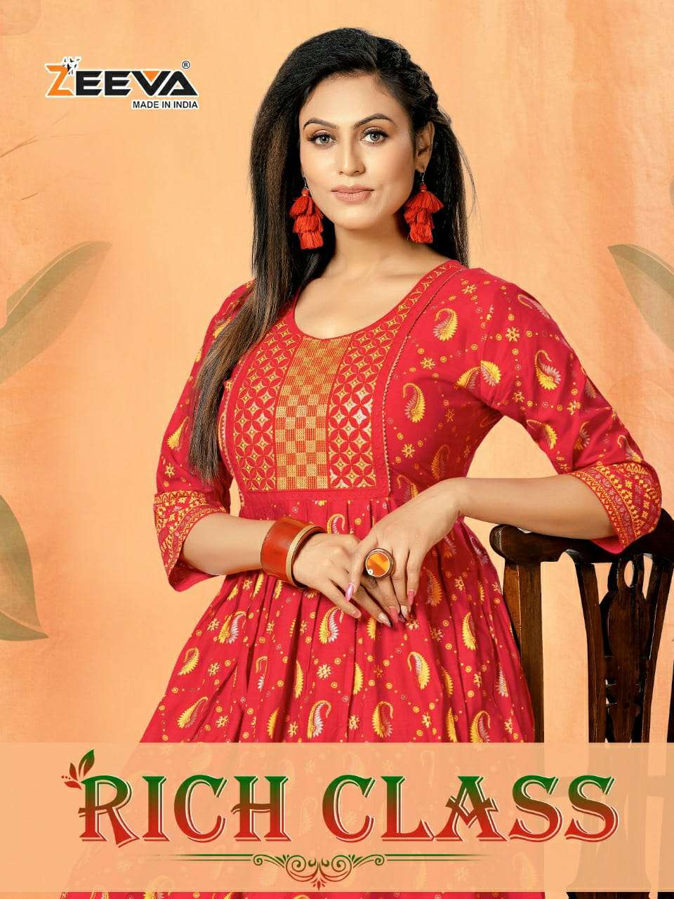 RICH CLASS BY ZEEVA 101 TO 108 SERIES RAYON PRINT KURTIS