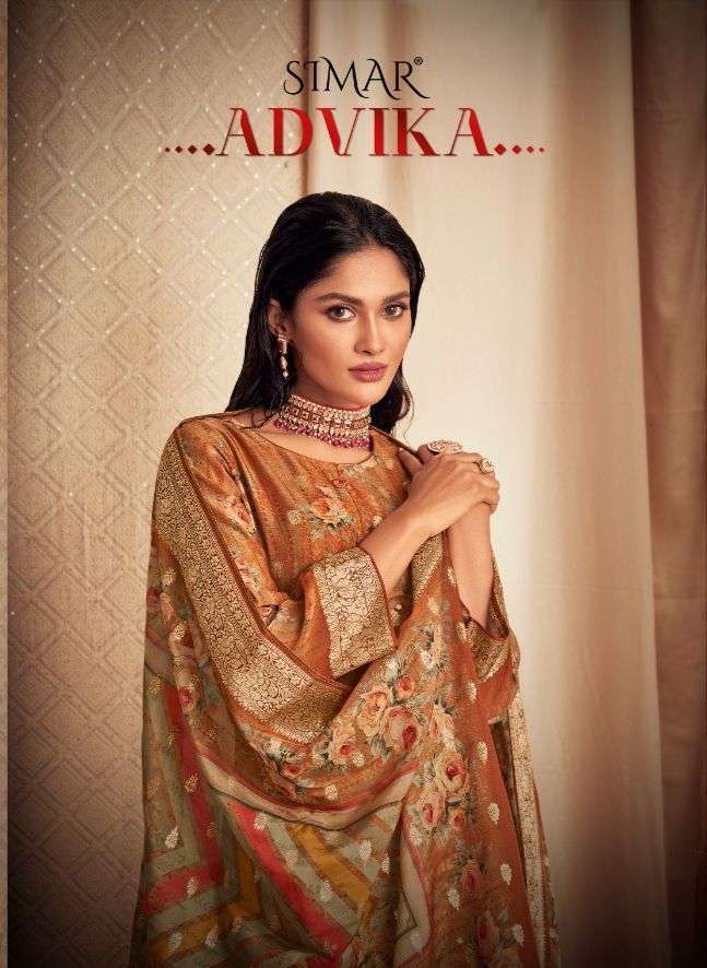 ADVIKA BY SIMAR 9000 TO 9007 SERIES VISCOSE ORGANZA JACQUARD DRESSES