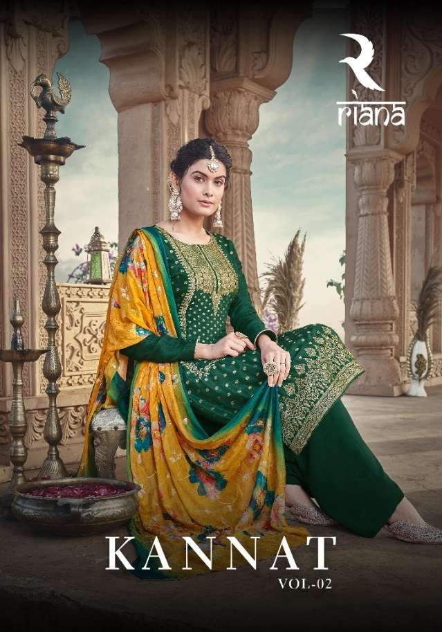 KANNAT VOL-2 BY RIANA 65001 TO 65007 SERIES RUSSIAN SILK JACQUARD WORK DRESSES