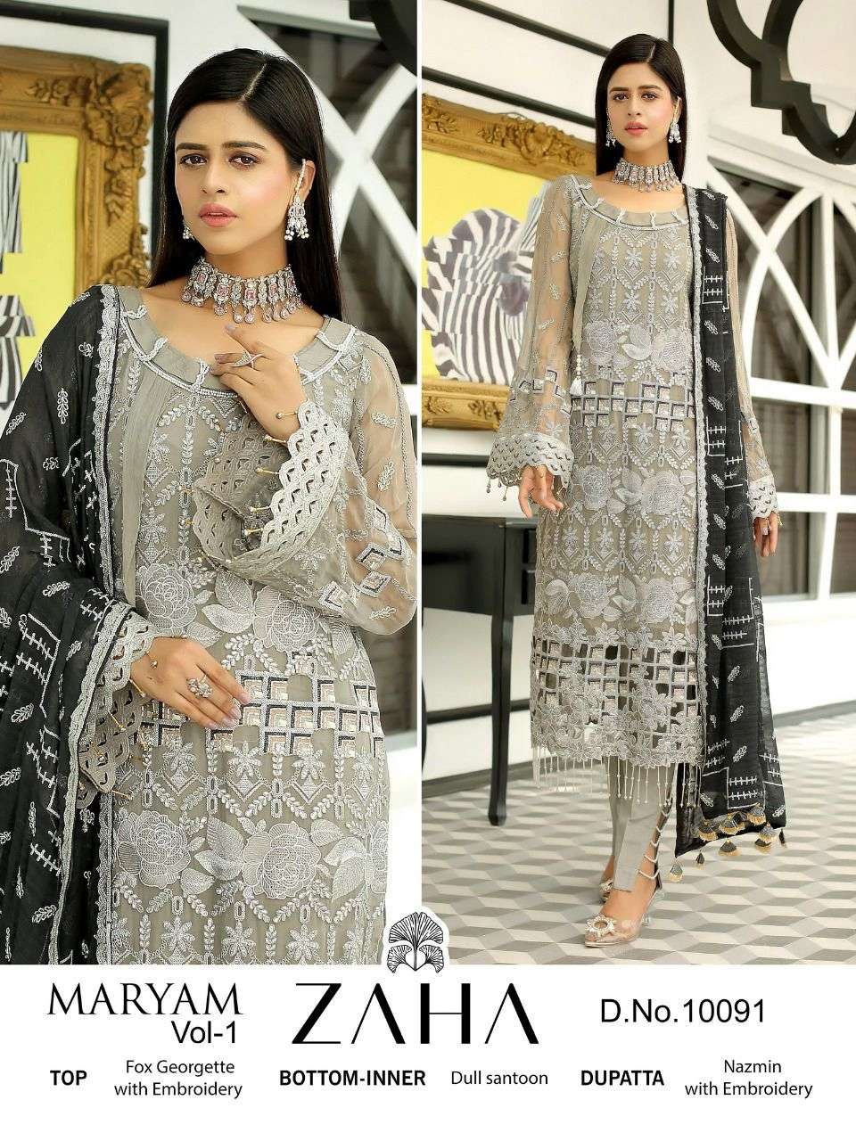 ZAHA 10091 HIT DESIGN BY ZAHA GEORGETTE PAKISTANI DRESS