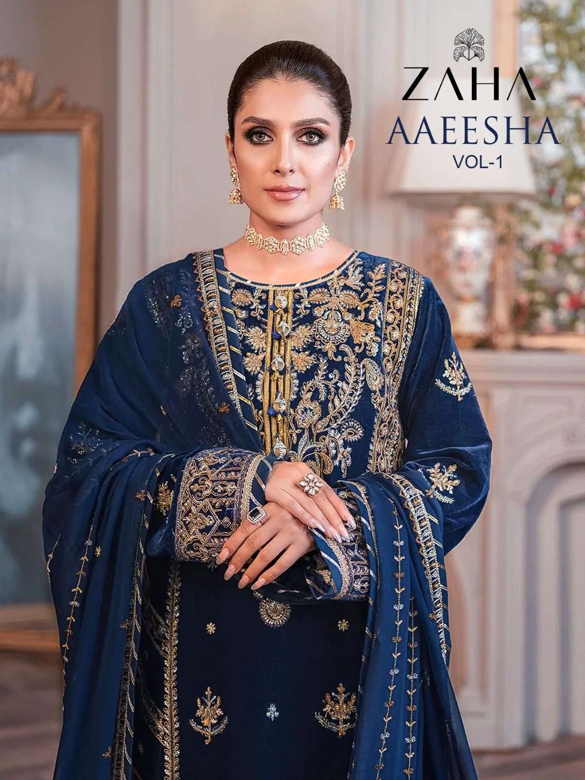 AAEESHA VOL-1 BY ZAHA 10112 TO 10115 SERIES GEORGETTE PAKISTANI DRESSES