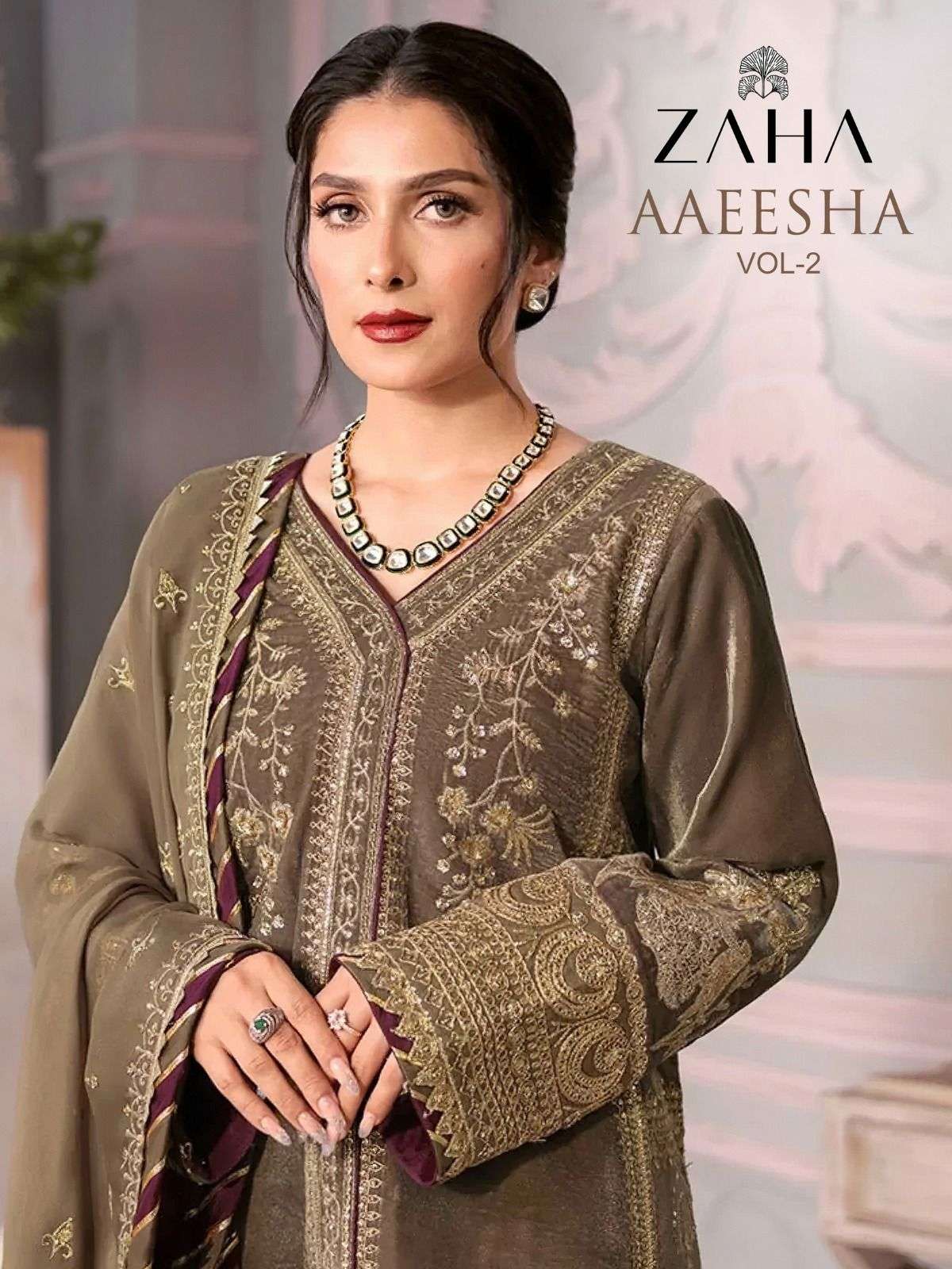 AAEESHA VOL-2 BY ZAHA 10116 TO 10119 SERIES GEORGETTE PAKISTANI DRESSES