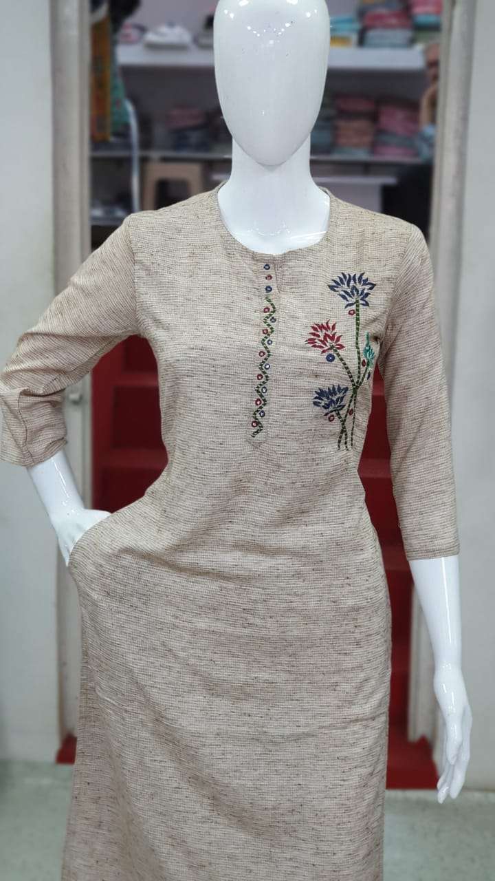 DILBAR BY FF SMOOTH COTTON EMBROIDERY KURTIS