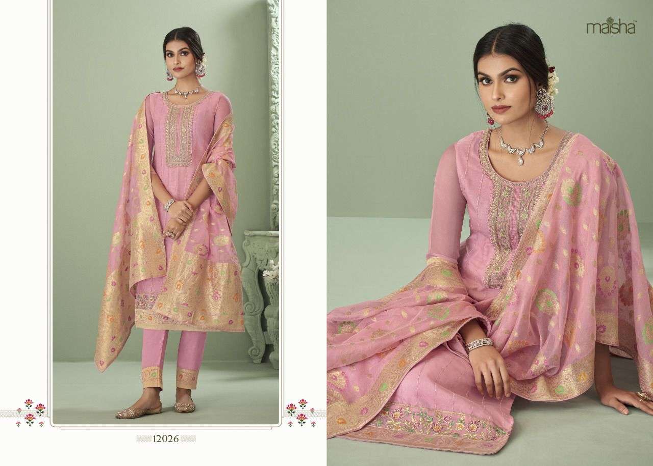 GULBARGA BY MAISHA 12025 TO 12029 SERIES ORGANZA EMBRODIERY DRESSES