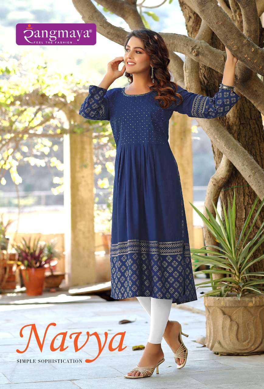 NAVYA BY RANGMAYA 101 TO 108 SERIES RAYON PRINT KURTIS