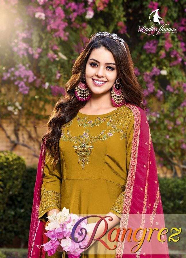 RANGREZ BY LADIES FLAVOUR 01 TO 06 SERIES SILK EMBROIDERY GOWN & DUPATTAS