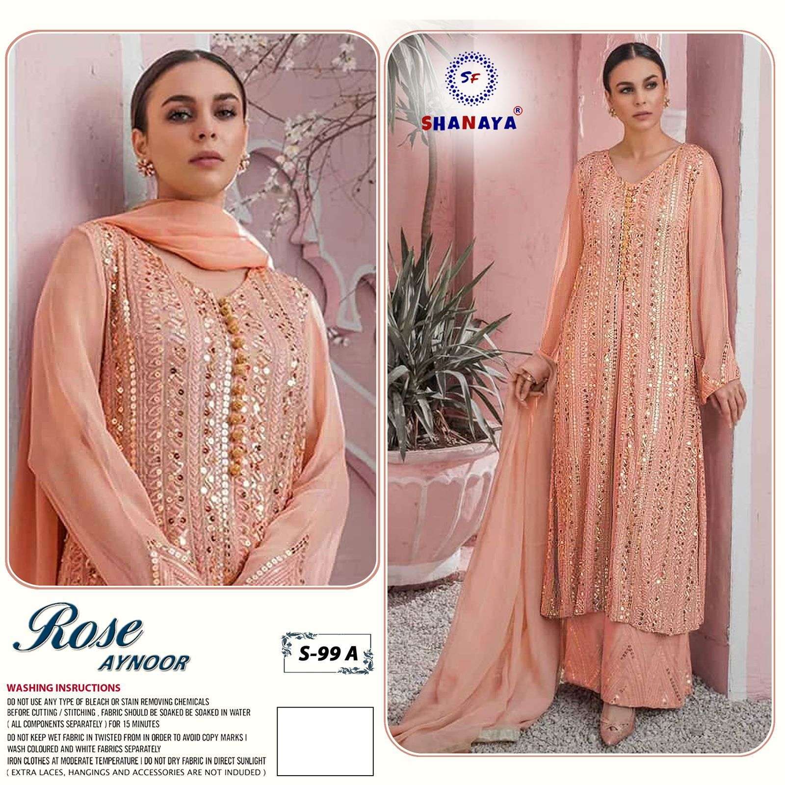 ROSE AYNOOR S-99 COLORS BY SHANAYA FASHION FAUX GEORGETTE DRESS