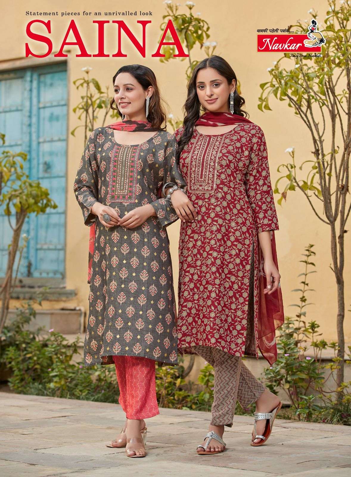 SAINA BY NAVKAR 101 TO 108 SERIES COTTON PRINT STITCHED DRESSES