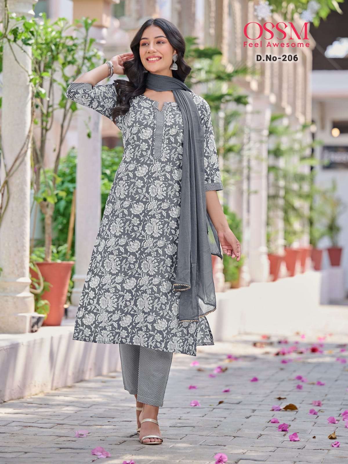 CELEBRITY VOL-2 BY OSSM COTTON PRINT EMBROIDERED STITCHED DRESSES