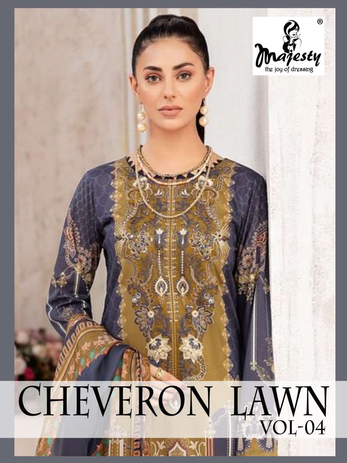 CHEVRON LAWN VOL-4 BY MAJESTY 4001 TO 4006 SERIES COTTON PAKISTANI DRESSES