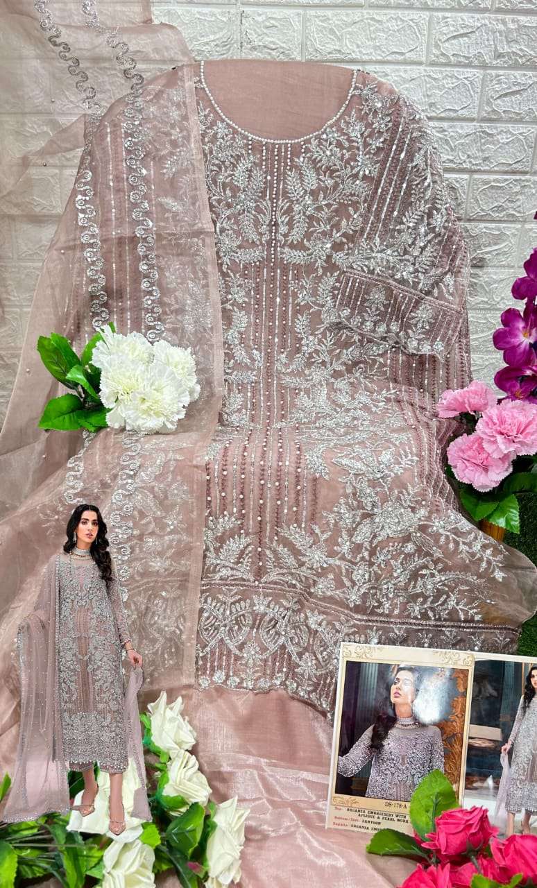 DS-178 COLOURS BY DINSAA SUIT 178-A TO 178-D SERIES ORGANZA PAKISTANI DRESSES