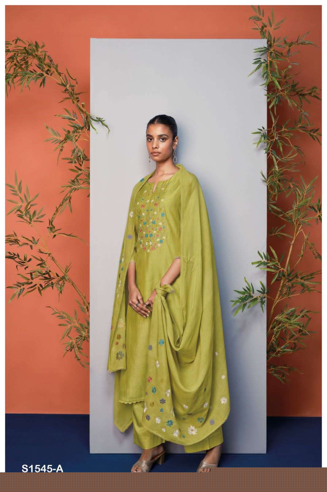 HELEN BY GANGA FASHIONS 1545-A TO 1545-B SERIES COTTON PRINTED DRESSES