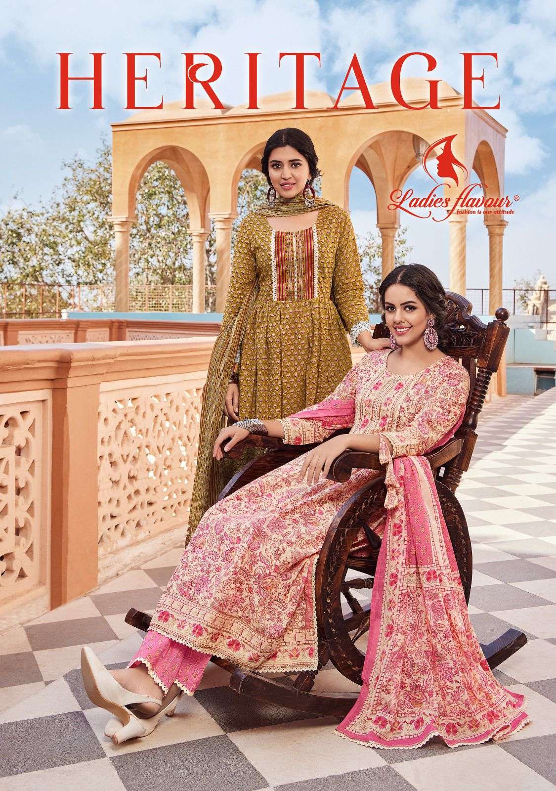 HERITAGE BY LADIES FLAVOUR 1001 TO 1004 SERIES COTTON STITCHED DRESSES
