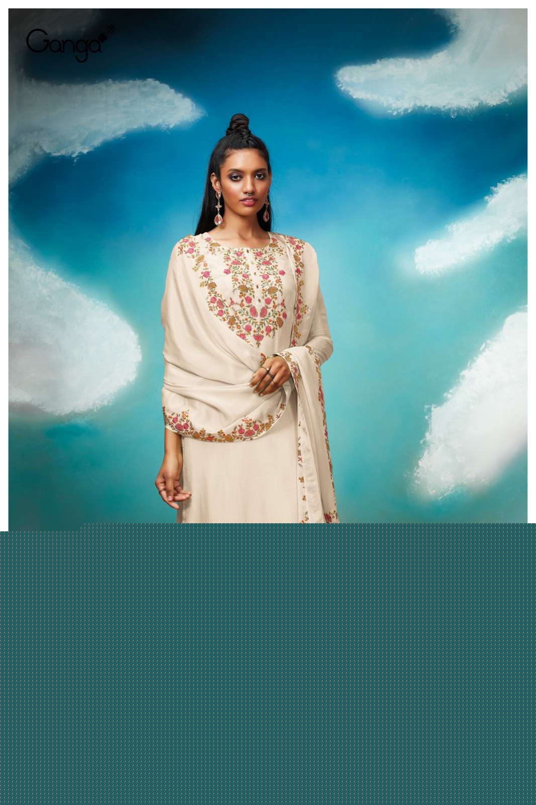 KATHIKA  BY GANGA FASHIONS 0629-D TO 0629-G SERIES COTTON PRINTED DRESSES