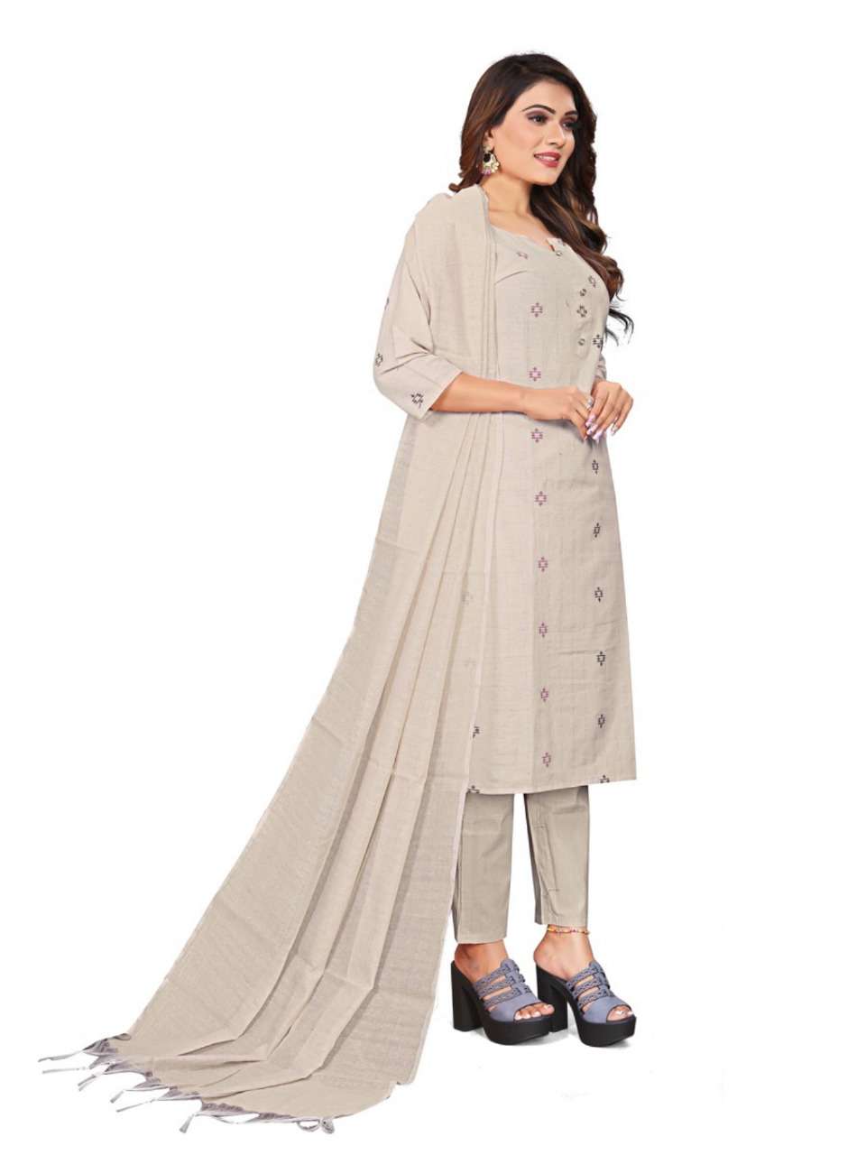 KT-502 COLOURS BY INDIAN WOMEN DESIGNER COTTON STITCHED DRESS