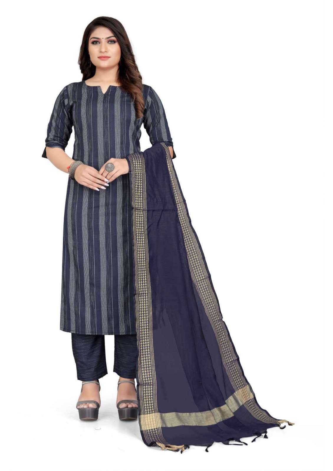 KT COLOURS BY INDIAN WOMEN DESIGNER COTTON STITCHED DRESS