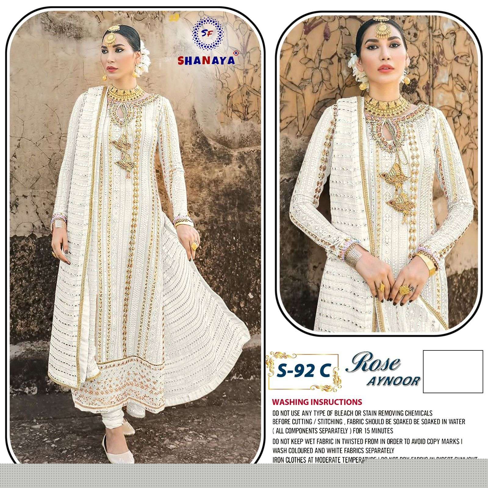 ROSE AYNOOR S-92 C COLORS BY SHANAYA FASHION  HEAVY FAUX GEORGETTE DRESSES
