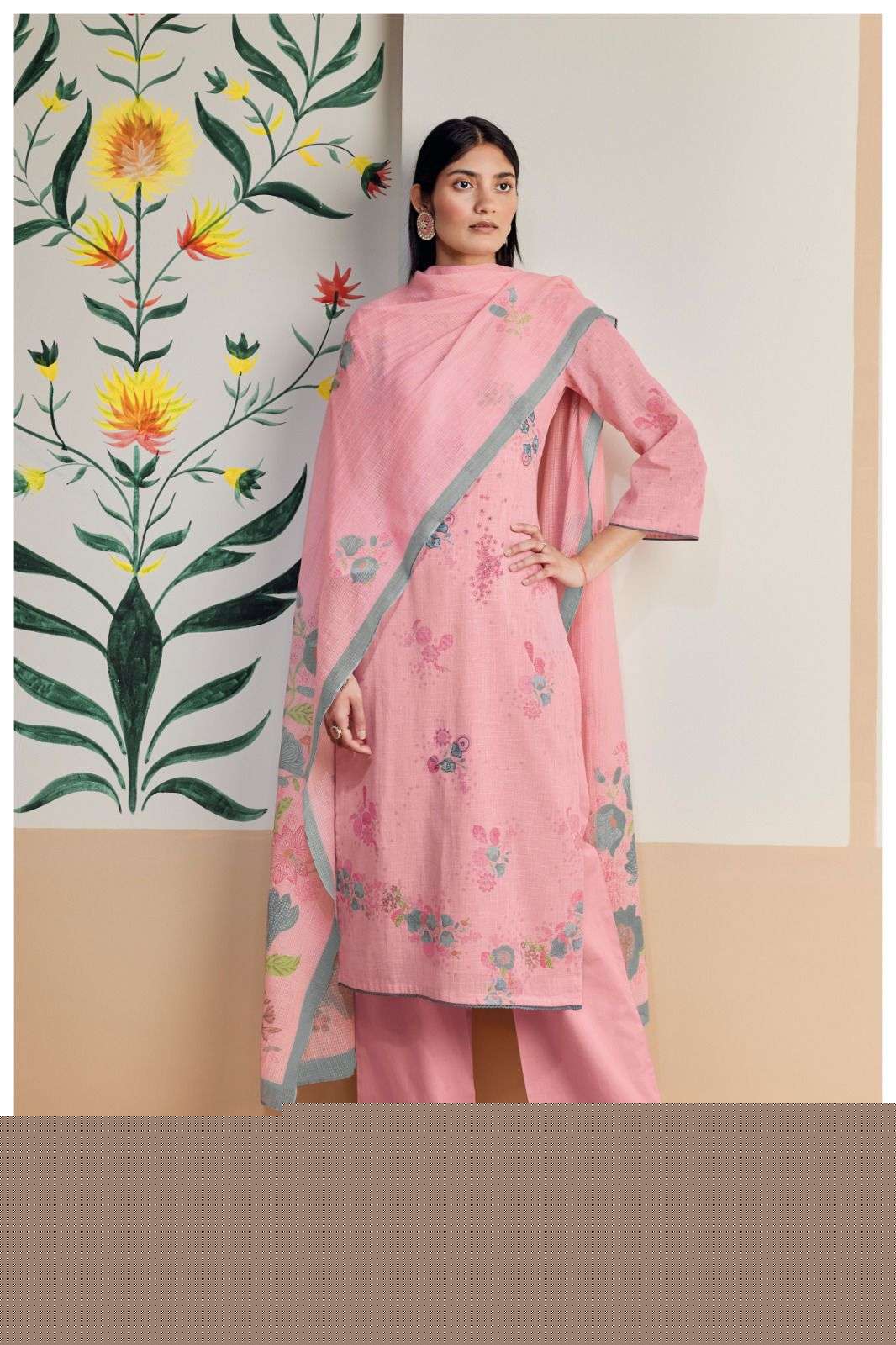 SADHNA BY GANGA FASHIONS 1581-A TO 1581-D SERIES COTTON PRINTED DRESSES