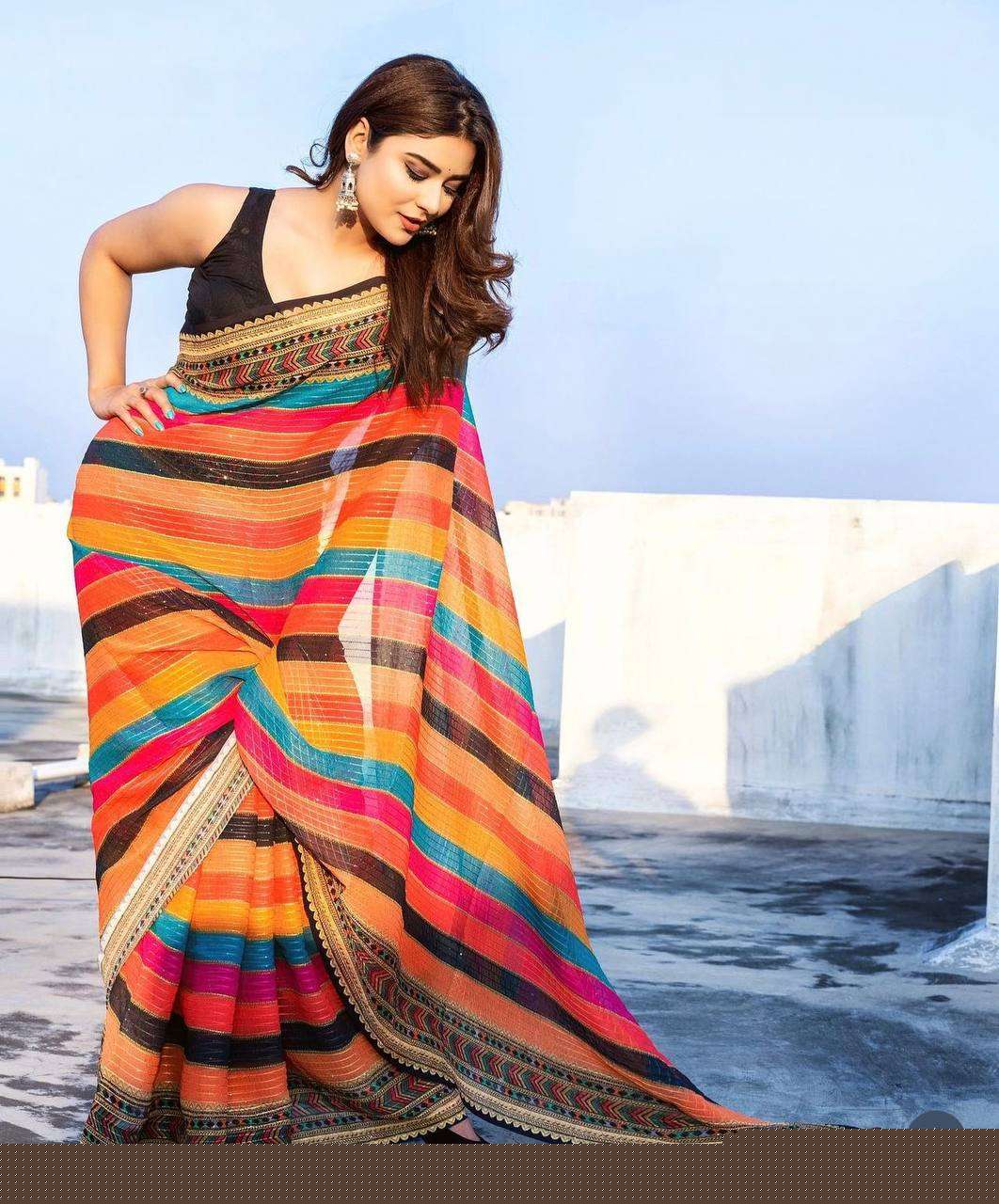 DF-SIGDI BY ASLIWHOLESALE FANCY VICHITRA SILK DESIGNER SAREE