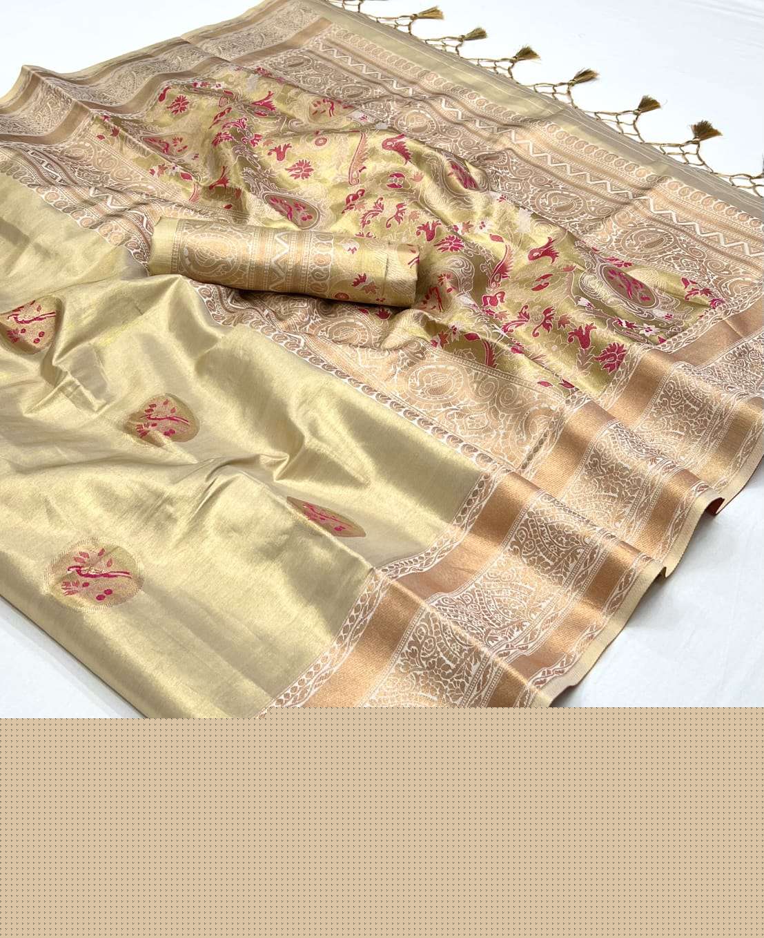 KANIL SILK  BY ASLIWHOLESALE MODAL KASHMIRI CHAAP HANDLOOM WEAVING SILK SAREES