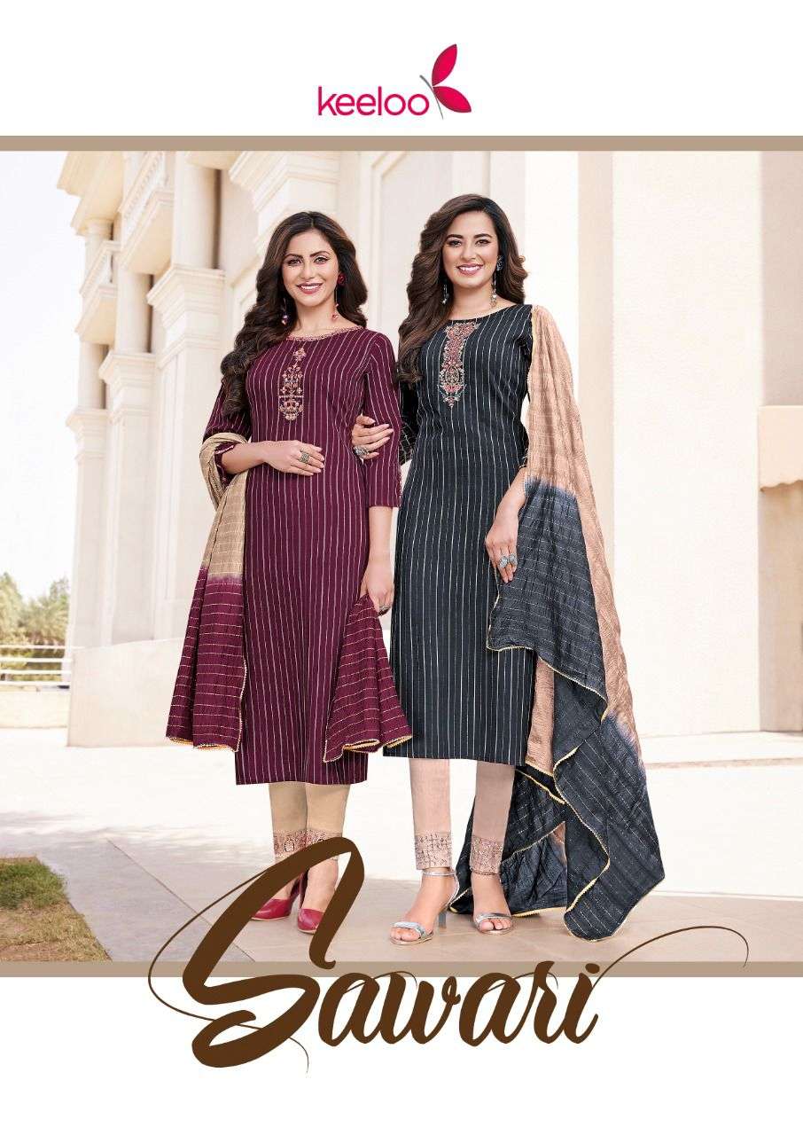 KEELOO SAWARI VOL-1 BY KOODEE 1001 TO 1006 SERIES RAYON EMBROIDERY DRESSES