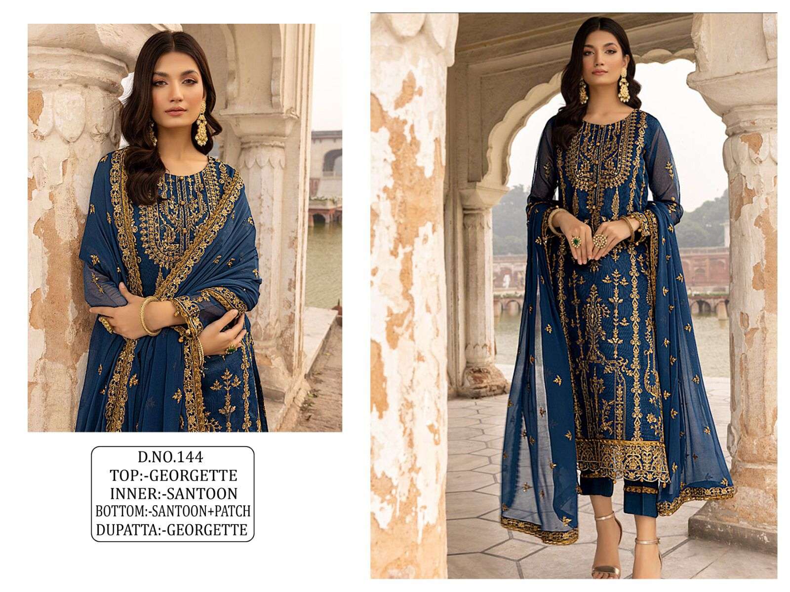 KF-144 COLORS BY ASLIWHOLESALE 144 TO 144-E SERIES DESIGNER GEORGETTE DRESSES