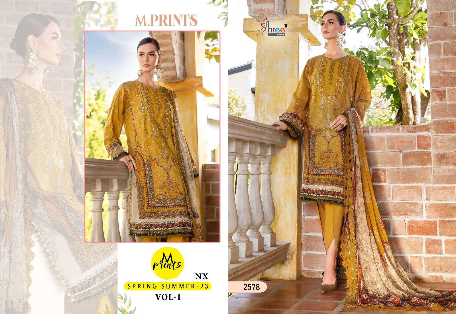 M.PRINT SPRING SUMMER-23 VOL-01 NX 2578 BY SHREE FABS 2578 COTTON PAKISTANI DRESSES