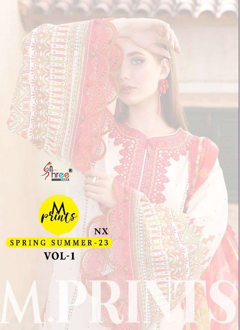 M.PRINT SPRING SUMMER-23 VOL-01 NX BY SHREE FABS COTTON PAKISTANI DRESSES