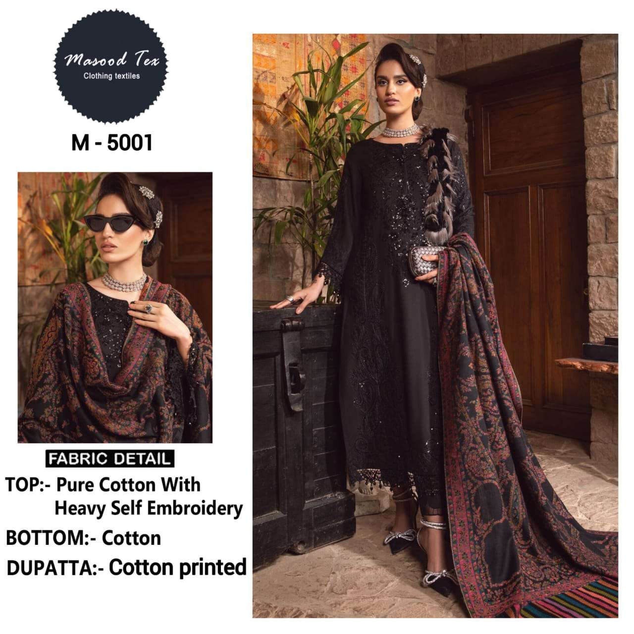 MT-5001 HIT DESIGN BY MASOOD TEX HEAVY COTTON WORK DRESS