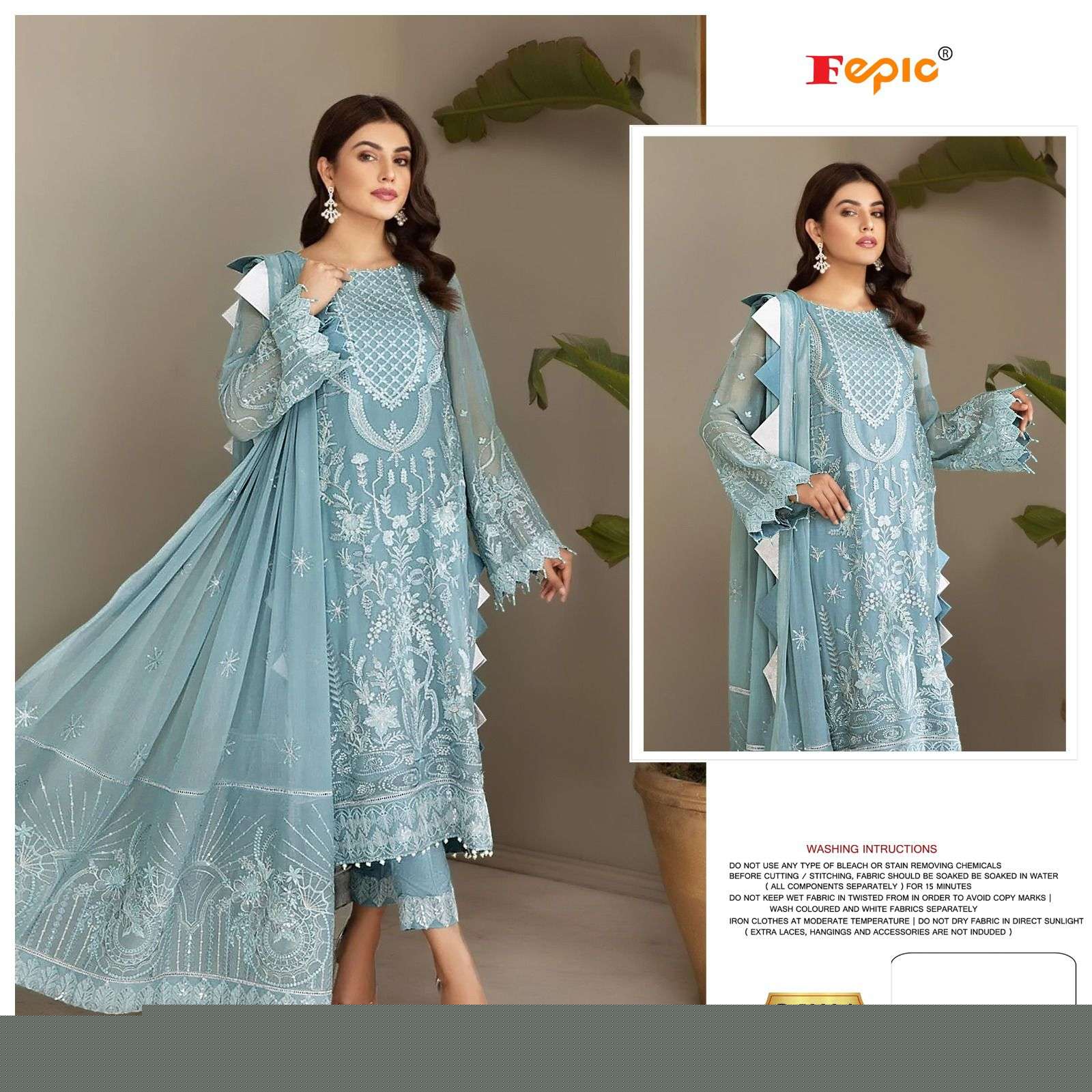 ROSEMEEN D-5228  COLOURS BY FEPIC 5228-A TO 5228-C SERIES GEORGETTE PAKISTANI DRESSES