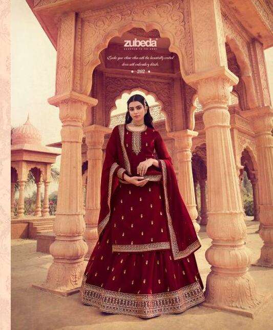 SAJDA BY ZUBEDA 201 TO 204 SERIES HEAVY GEORGETTE EMBROIDERED DRESSES