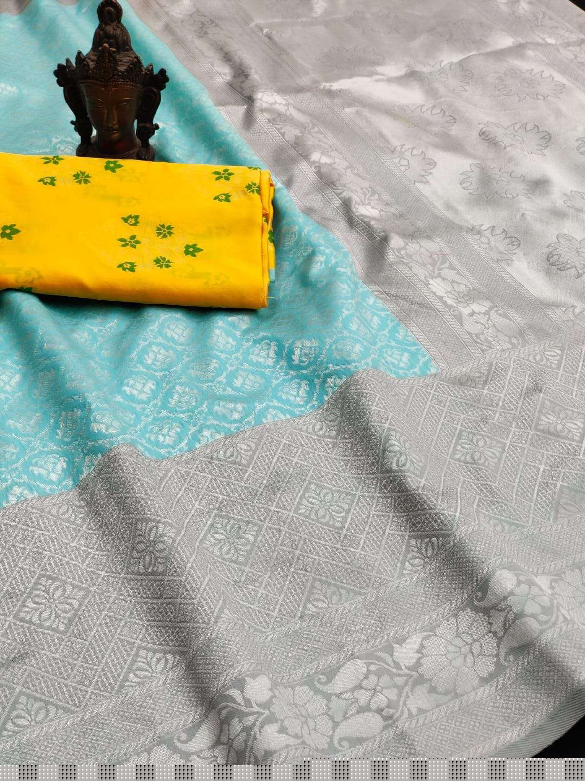 SC 183 SKY BY ASLIWHOLESALE DESIGNER SOFT LITCHI SILK SAREES
