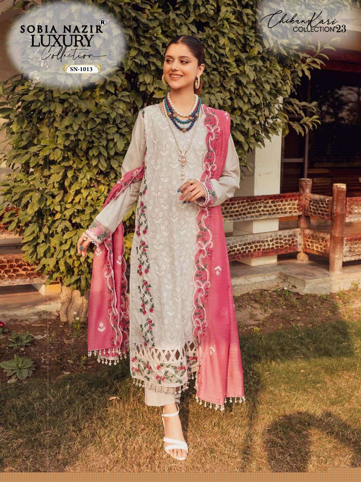 SOBIA NAZRI SN-1013 BY ASLIWHOLESALE LAWN COTTON PAKISTANI DRESS