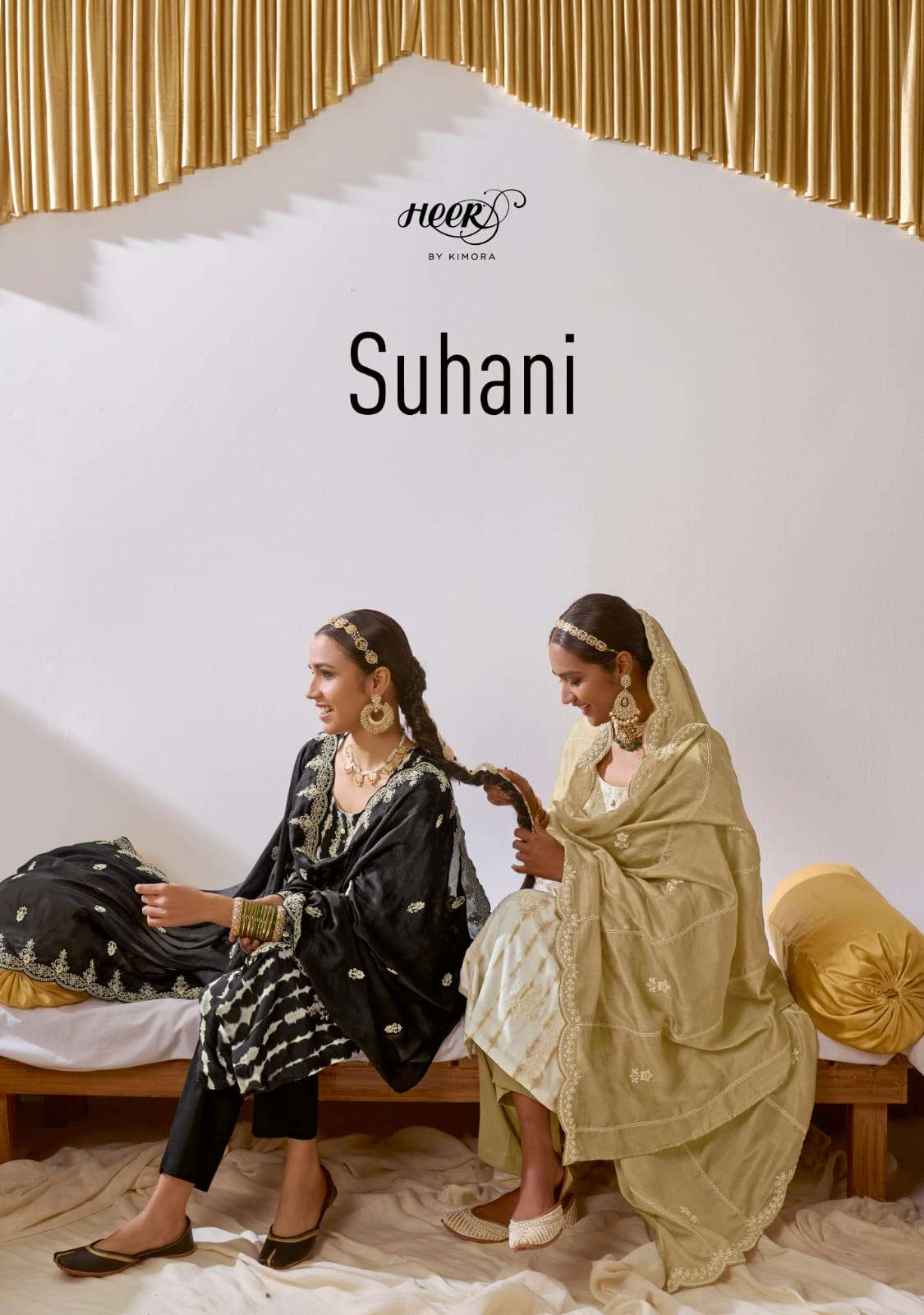 SUHANI BY HEER 9001 TO 9008 SERIES PURE MUSLIN SATIN DORI WORK DRESSES