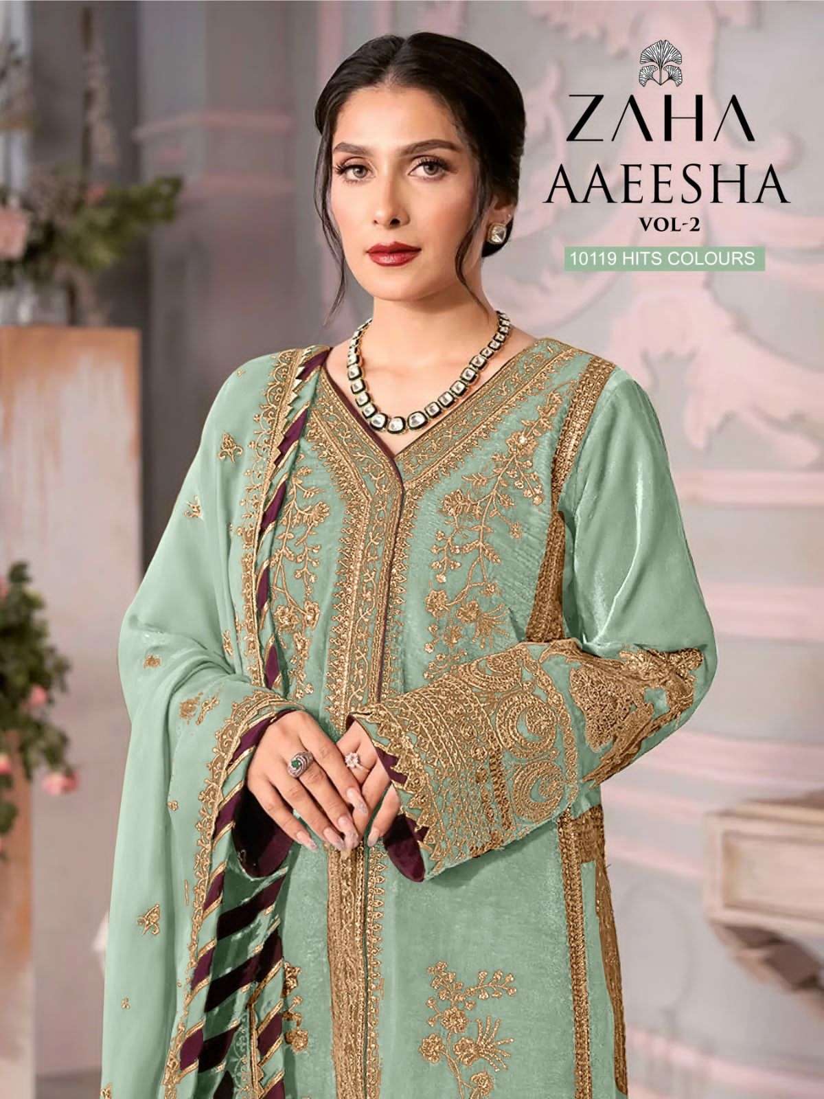 AAEESHA VOL-2 HITS BY ZAHA 10119-A TO 10119-D SERIES GEORGETTE PAKISTANI DRESSES