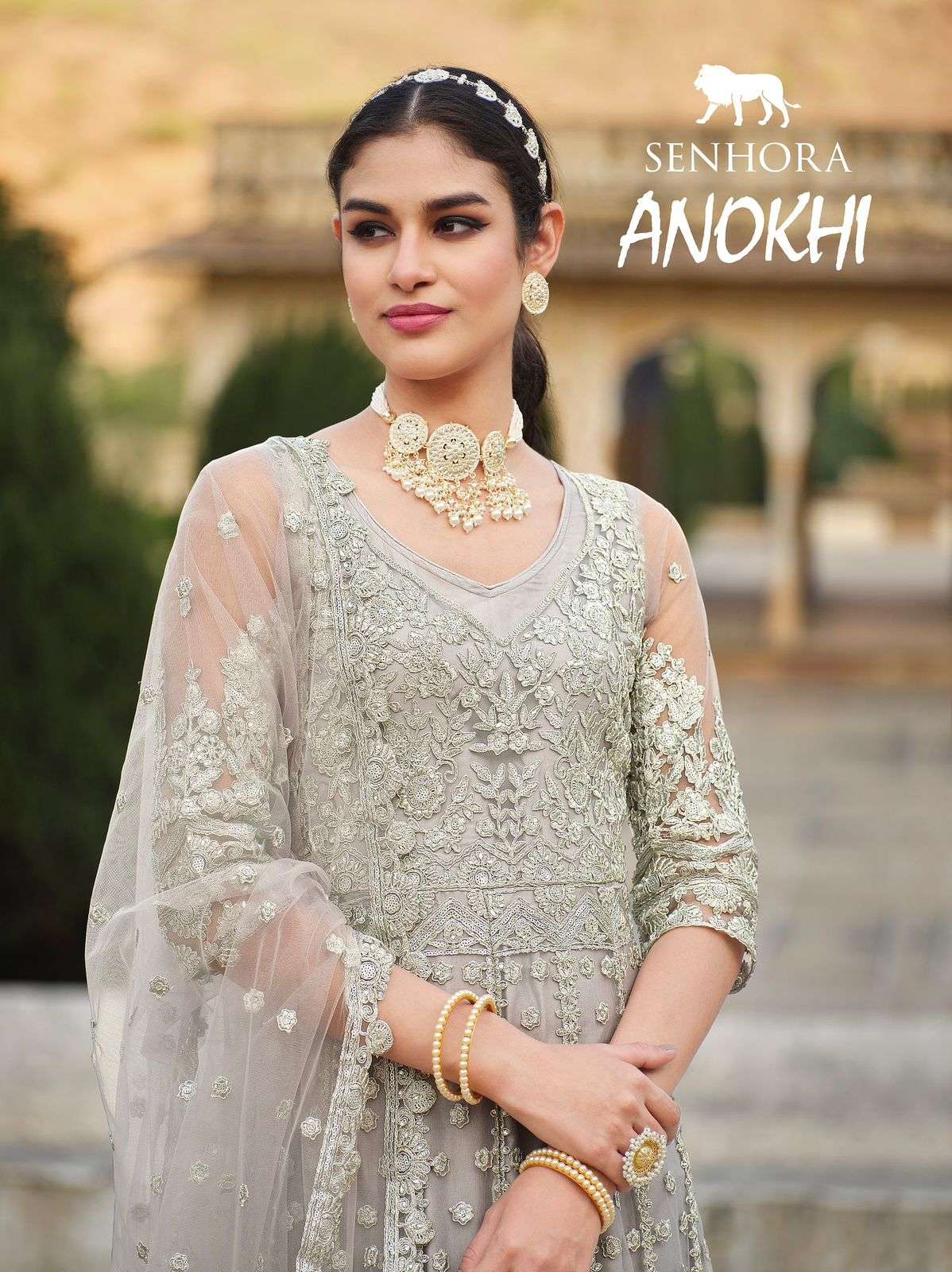 ANOKHI BY SENHORA 2076-A TO 2076-C BUTTERFLY NET EMBROIDERY DRESSES